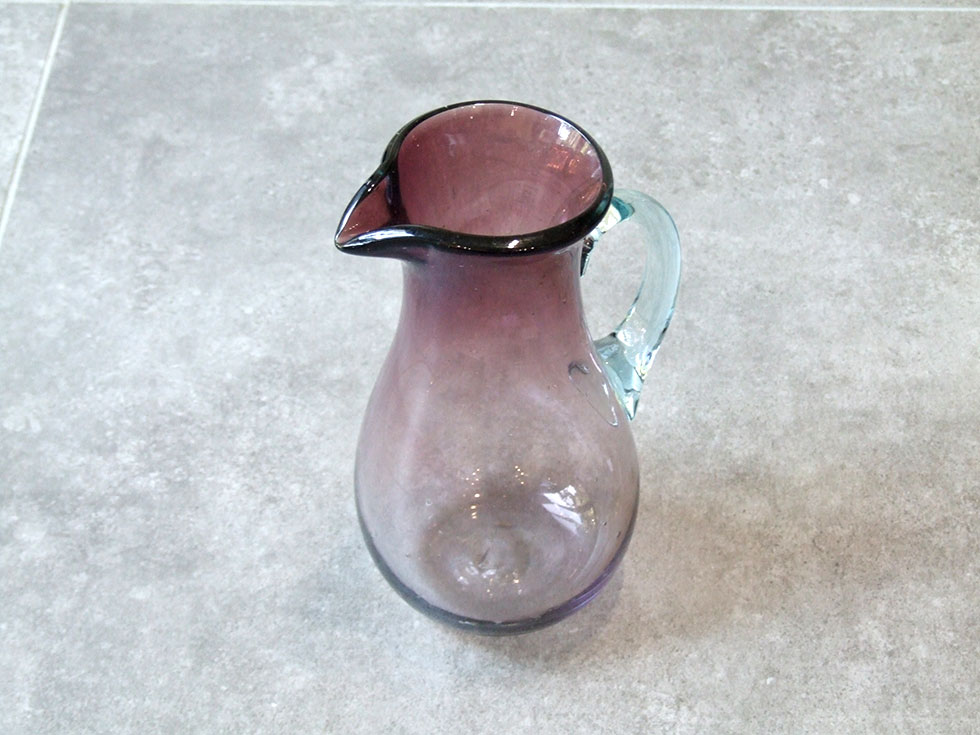 沖縄 奥原硝子製造所 琉球ガラス 民藝品 アヒル口水差し ピッチャー