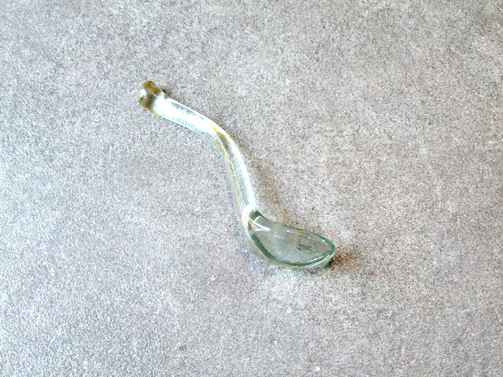 未使用品　デッドストック　ビンテージ　和ガラス　吹きガラス　スプーン　３本　緑色 オンライン ストアホビー・楽器・アート - 未使用品 デッドストック