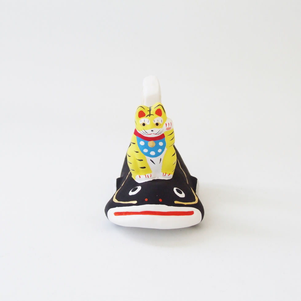 郷土玩具 民藝 福島県 工房千想 鯰乗り豆招き寅 干支 虎 置物 人形