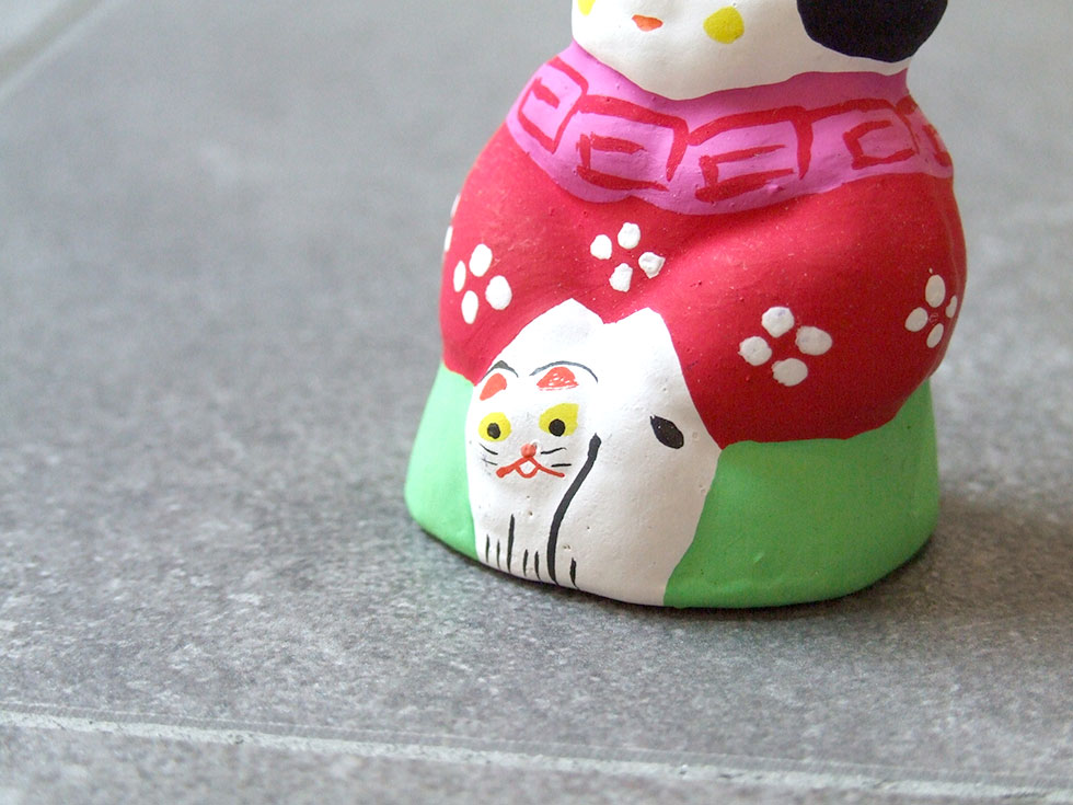 郷土玩具 民藝 福島県 工房千想 猫抱き童子 寝 縁起物 置物 開運