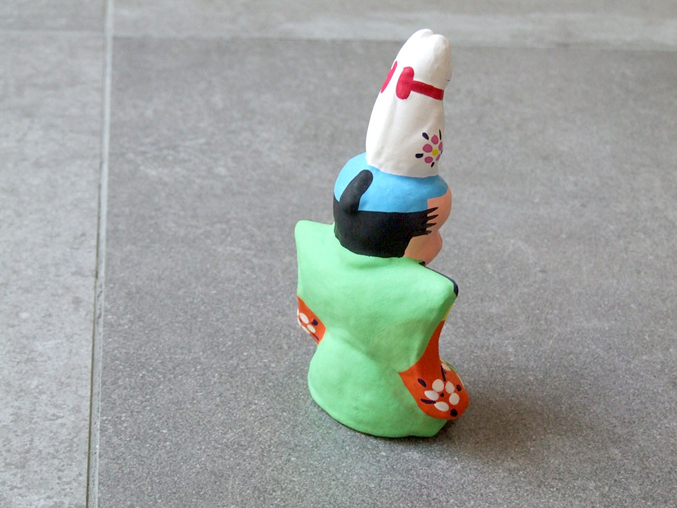 郷土玩具 民藝 福島県 工房千想 福助乗り招き猫 小 縁起物 置物 開運