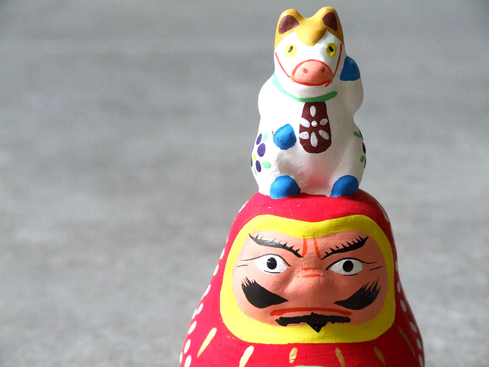 郷土玩具 民藝 福島県 工房千想 達磨乗り馬 干支 午 縁起物 置物 開運