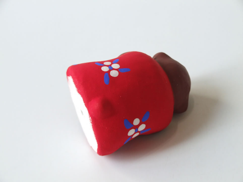 郷土玩具 民藝 福島県 工房千想 来らんしょ申 赤 干支 猿 置物 人形