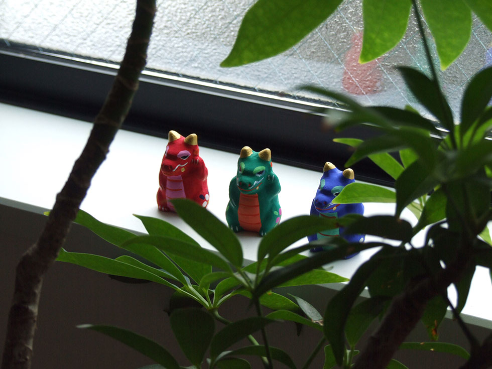 郷土玩具 民藝 福島県 工房千想 豆招き辰 緑 干支 龍 縁起物 置物 開運