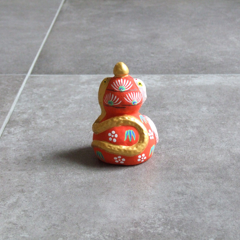 郷土玩具 民藝 福島県 工房千想 ひょうたん乗り巳 干支 蛇 縁起物 置物