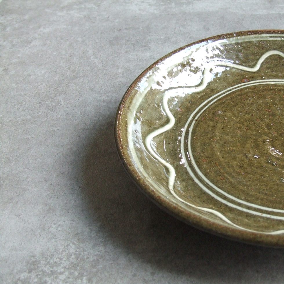 やちむん照屋窯8寸花紋皿民藝