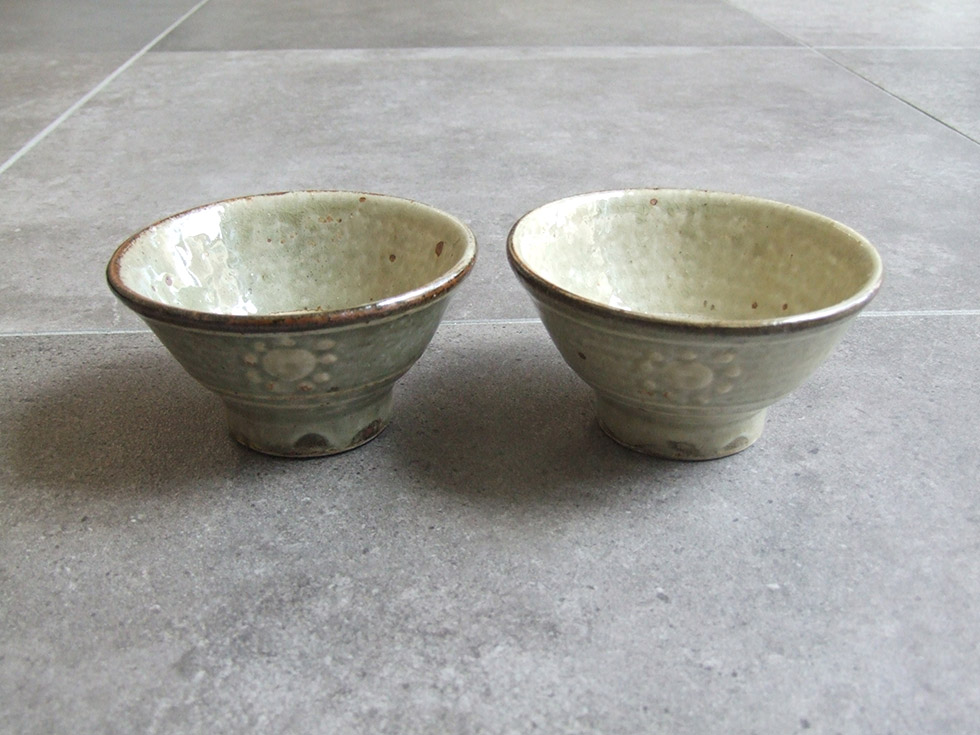やちむん 民藝 照屋窯 照屋佳信 3.5寸マカイ(お茶碗) 重1 : おまめ