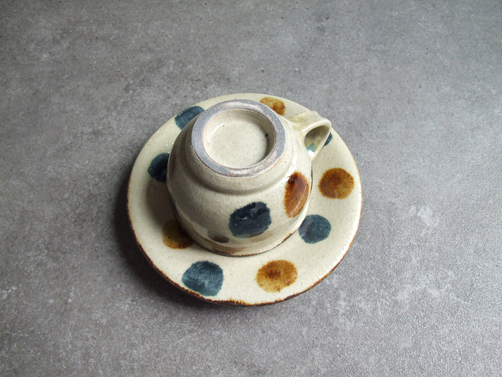 やちむん 民藝 読谷山焼 北窯 松田共司コーヒーカップ＆ソーサー 呉須