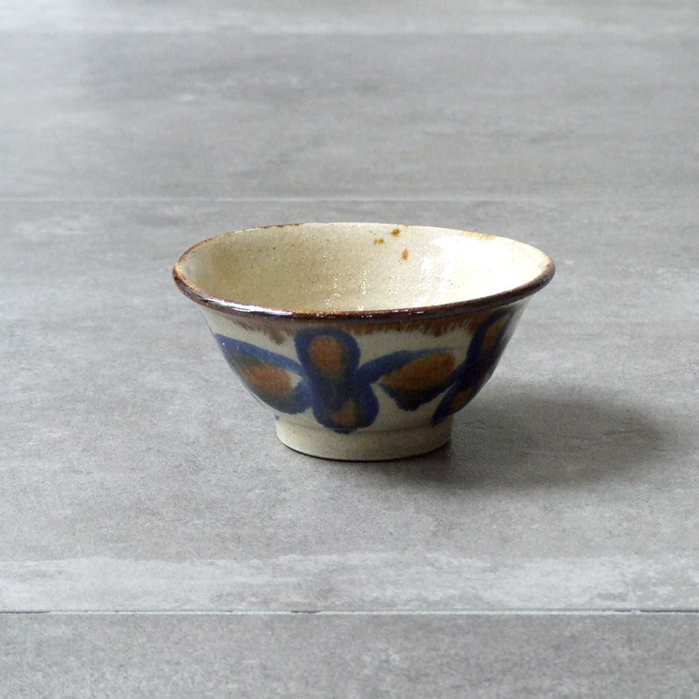 やちむん 民藝 読谷山焼 北窯 松田共司 4.5寸マカイ(お茶碗) コバルト