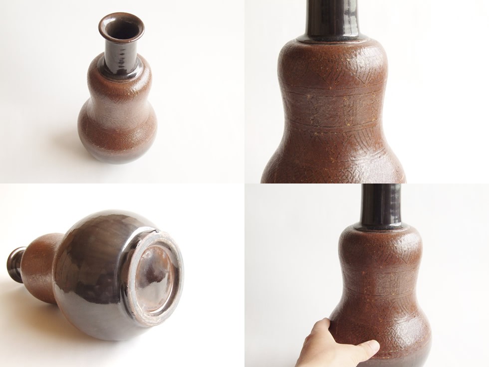 やちむん 民藝 読谷山焼 北窯 松田共司1尺3寸 嘉瓶 （ゆしびん