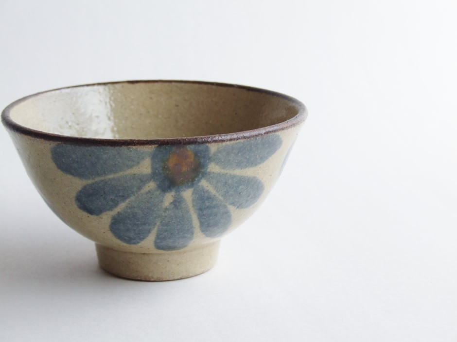 やちむん 民藝 読谷山焼 北窯 與那原正守 3.5寸マカイ(お茶碗) 呉須