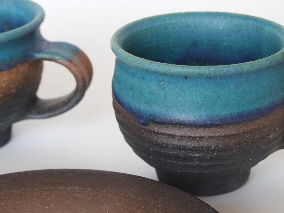 やちむん 民藝 読谷山焼 北窯 與那原正守 カップ＆ソーサー ペルシャ