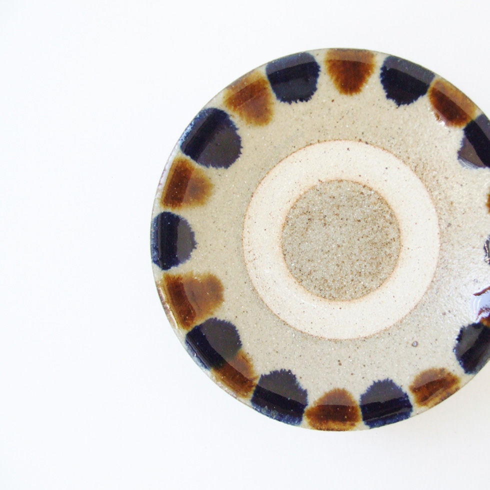 ★SALE★【5枚組】やちむん 民藝 読谷山焼 北窯 4寸皿 豆皿 小皿 沖縄 やちむん 民藝 読谷山焼 北窯 宮城正享 4寸皿 豆皿 小皿 縁呉須に飴点