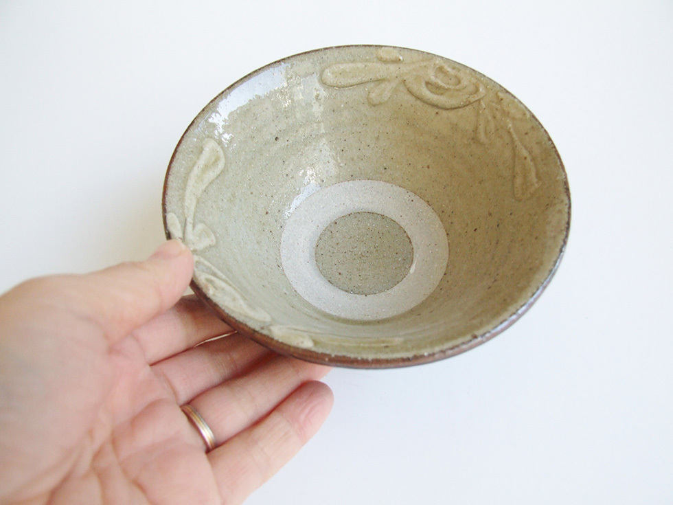 やちむん 民藝 読谷山焼 北窯 宮城正享 4寸マカイ(お茶碗) イッチン