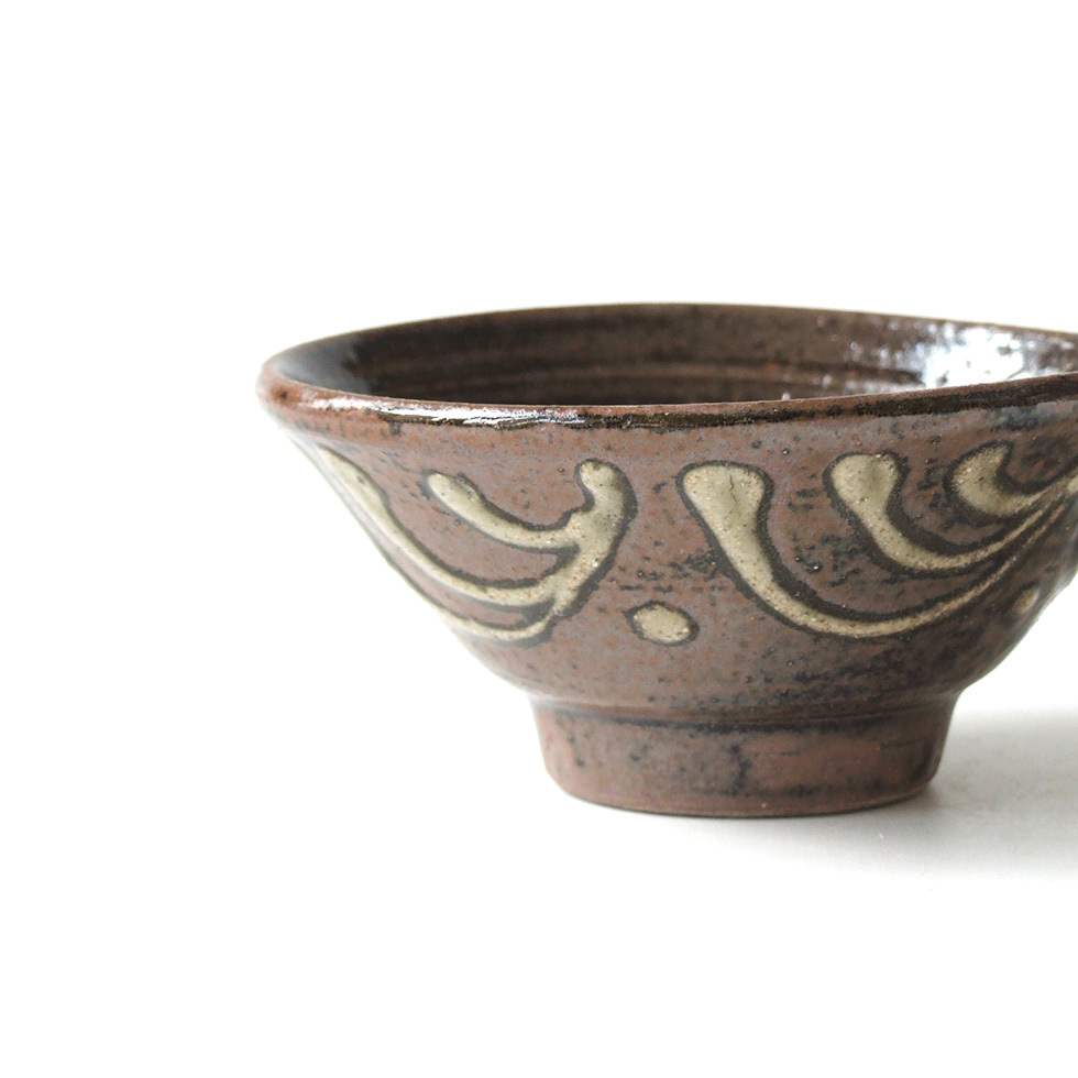 やちむん 民藝 読谷山焼 北窯 宮城正享 4寸マカイ(お茶碗) イッチン