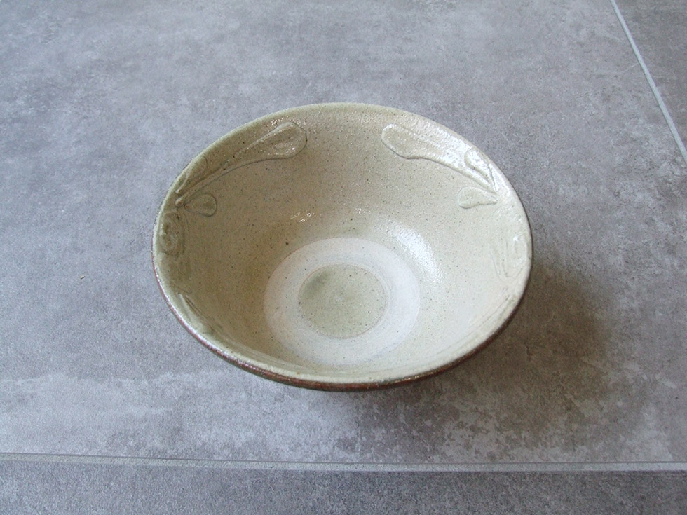 やちむん 民藝 読谷山焼 北窯 宮城正享 6寸マカイ(お茶碗) 重 イッチン