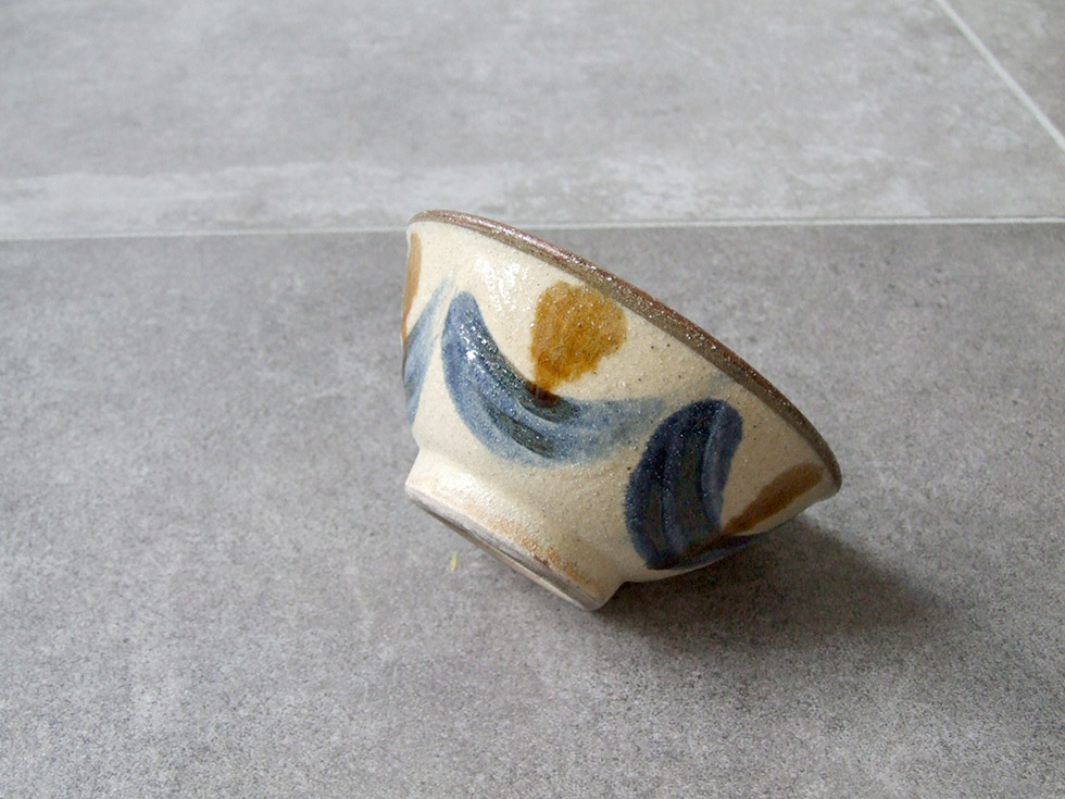 やちむん 民藝 読谷山焼 北窯 宮城正享 4寸マカイ(お茶碗) 重 呉須に飴