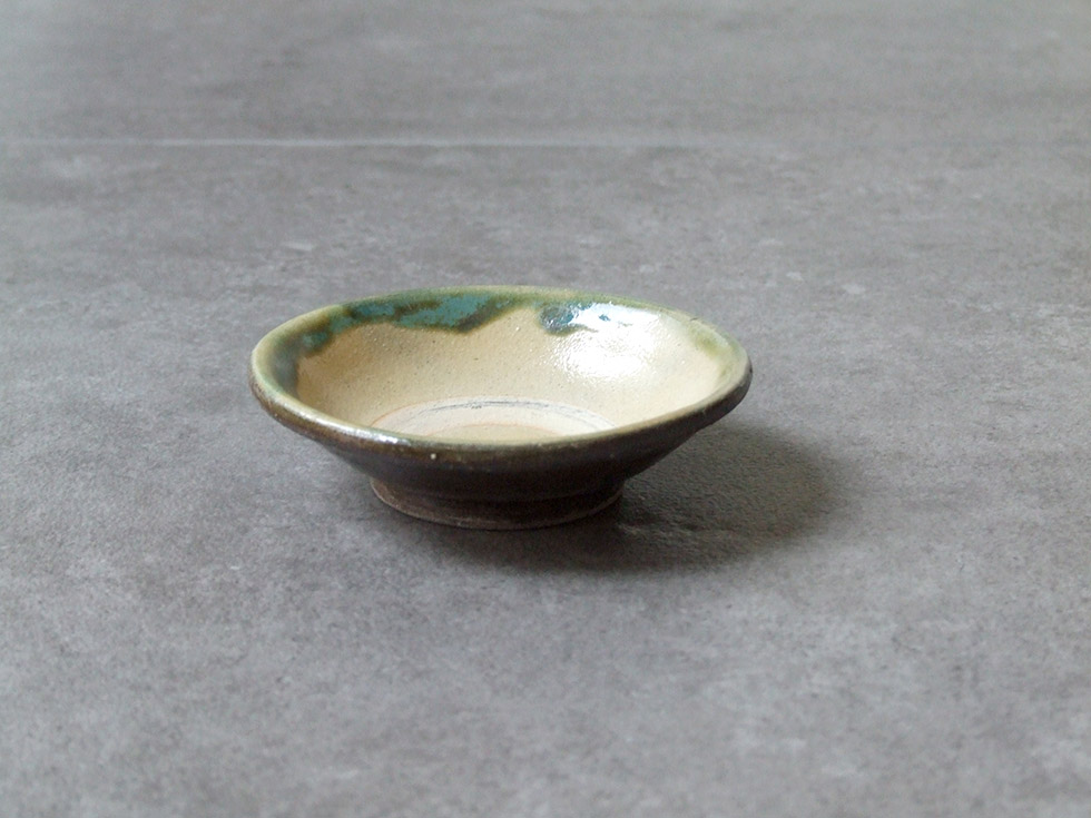 やちむん 民藝 読谷山焼 北窯 宮城正享 3寸皿 豆皿 小皿 重 縁に緑