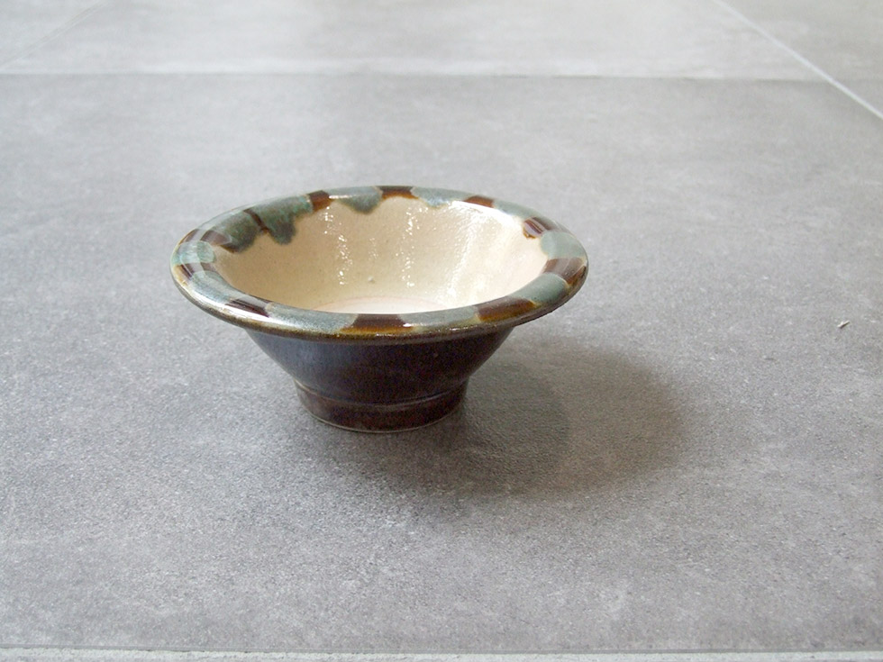 やちむん 民藝 読谷山焼 北窯 宮城正享 4寸ワンブー 小鉢 緑に三彩