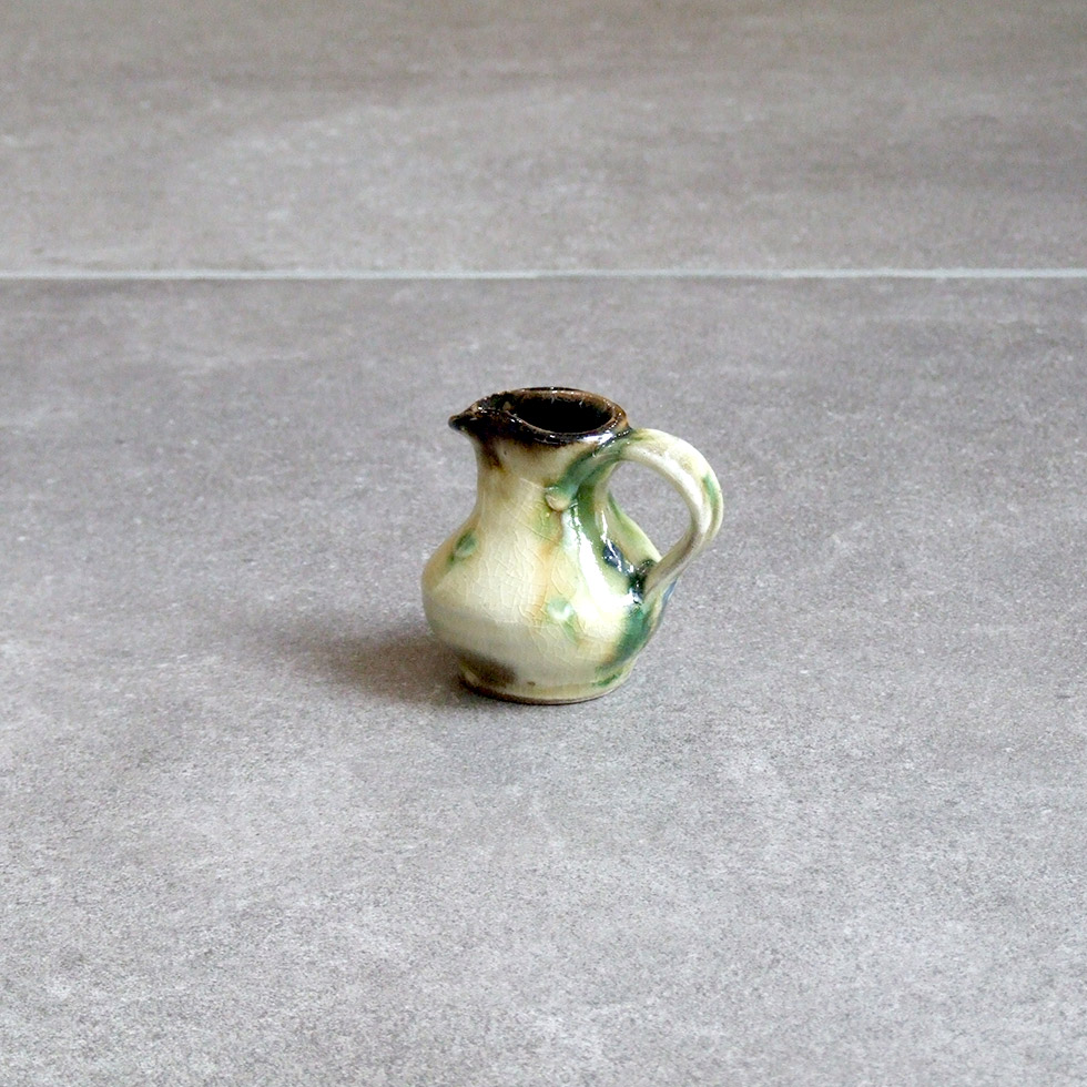 やちむん 民藝 工房福田 福田健治 ミルクピッチャー 白に三彩点打