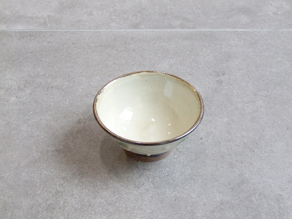 やちむん 民藝 工房福田 福田健治 3.5寸マカイ(お茶碗) 白唐草