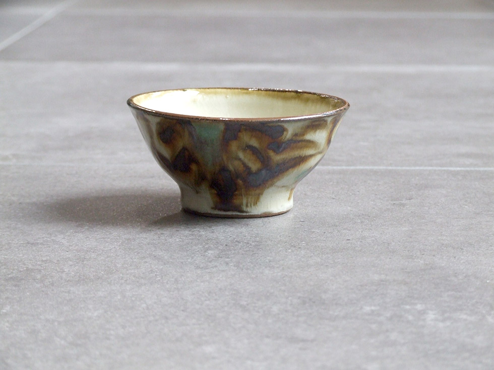 やちむん 民藝 工房福田 福田健治 4寸マカイ(お茶碗) 飴唐草 : おまめ