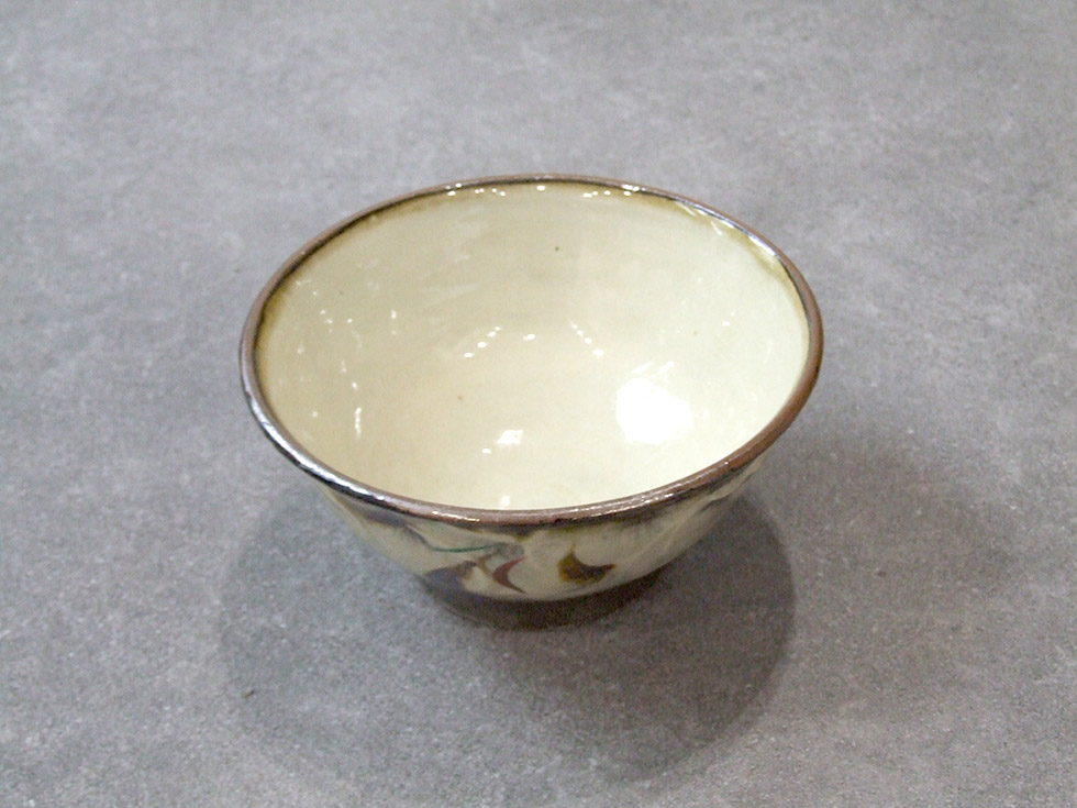 やちむん 民藝 工房福田 福田健治 6寸マカイ(お茶碗 丼) 赤絵 : おまめ