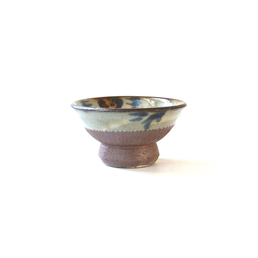 やちむん 民藝 壺屋焼 陶藝玉城3.5寸マカイ(お茶碗) 上 呉須唐草