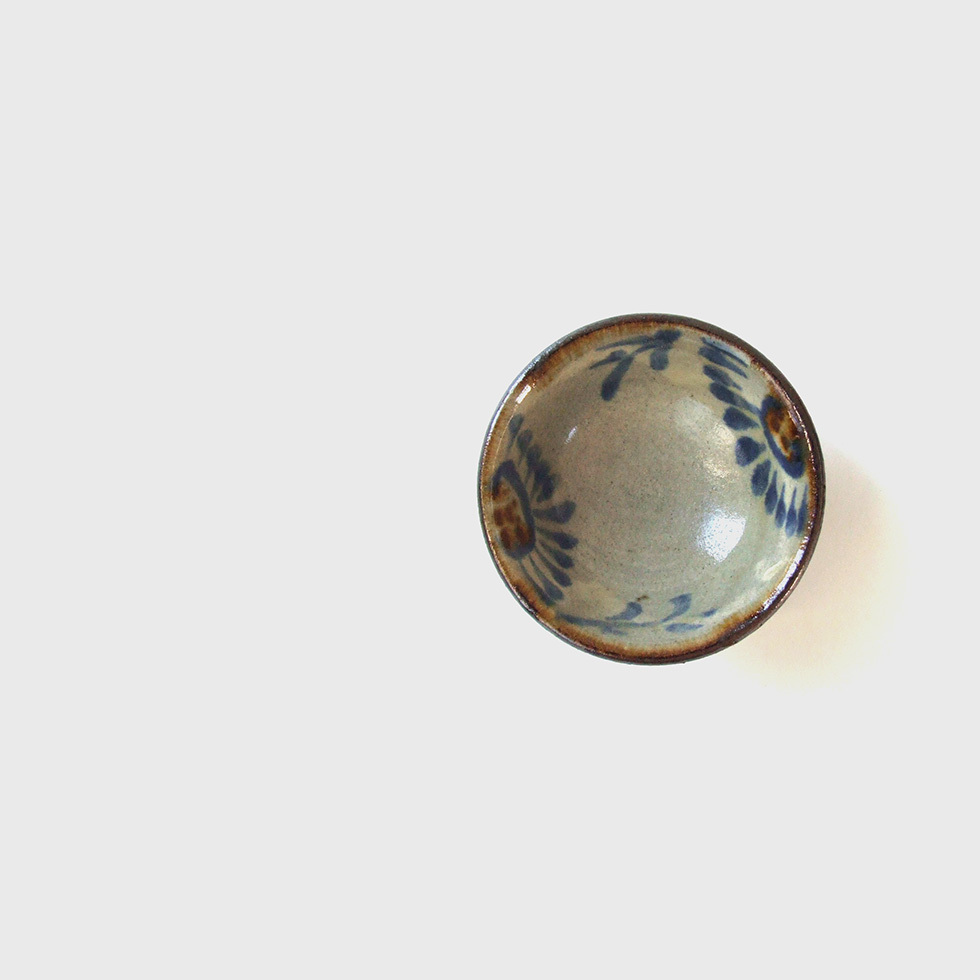 やちむん 民藝 壺屋焼 陶藝玉城3.5寸マカイ(お茶碗) 上 呉須唐草