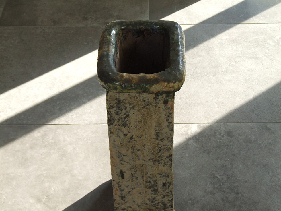 やちむん 民藝 壺屋焼 陶藝玉城傘立て 飴と緑 打掛 : おまめ - 通販