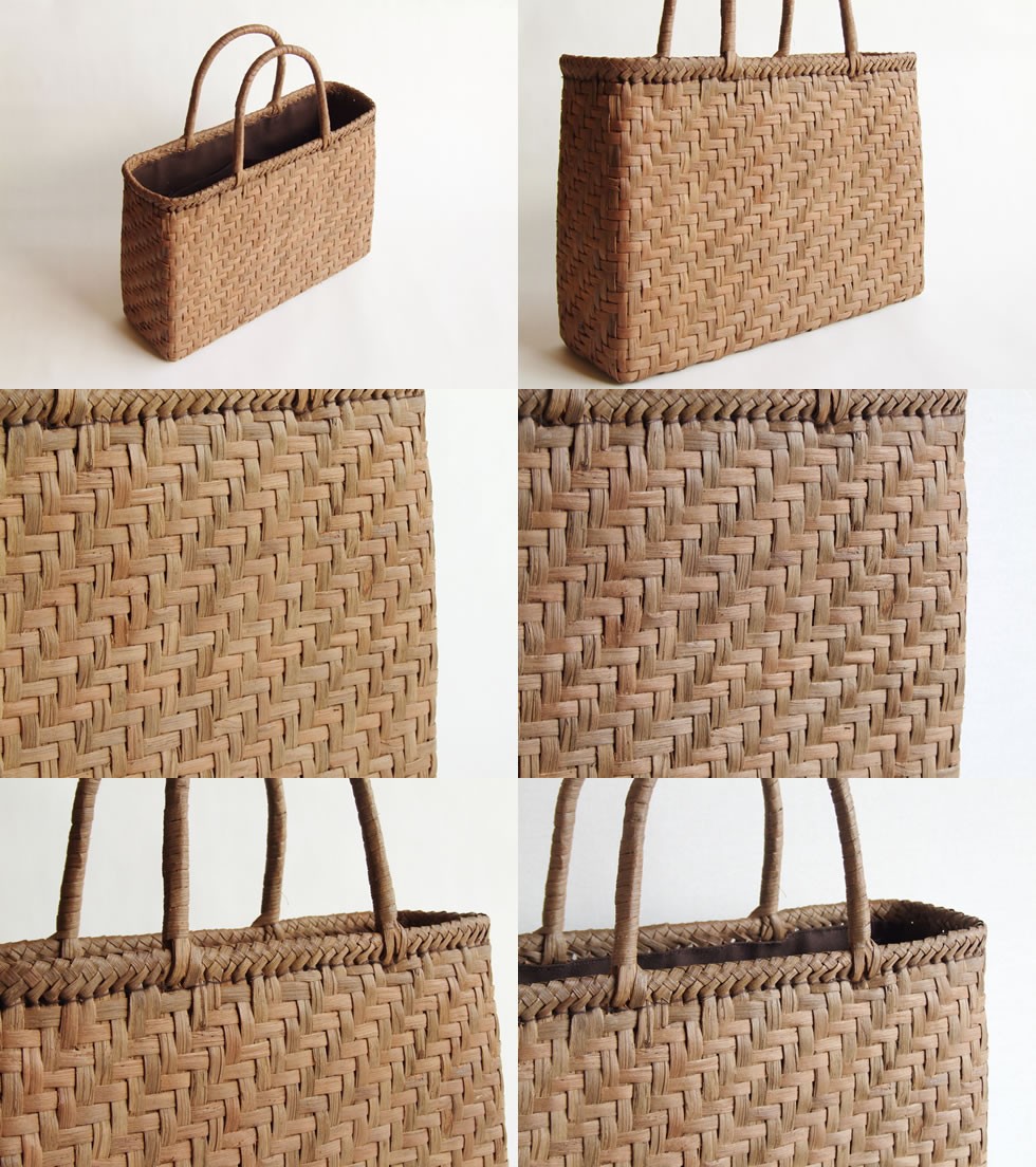 山葡萄　手提げ籠　網代編み35cm（新潟） かごバッグ バッグ レディース 新入荷