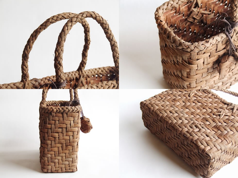 【希少品1点のみ】新品 国産材 山葡萄カゴバック/チャーム ジッパー付き 希少品1点のみ】新品 国産材 山葡萄カゴバック/チャーム