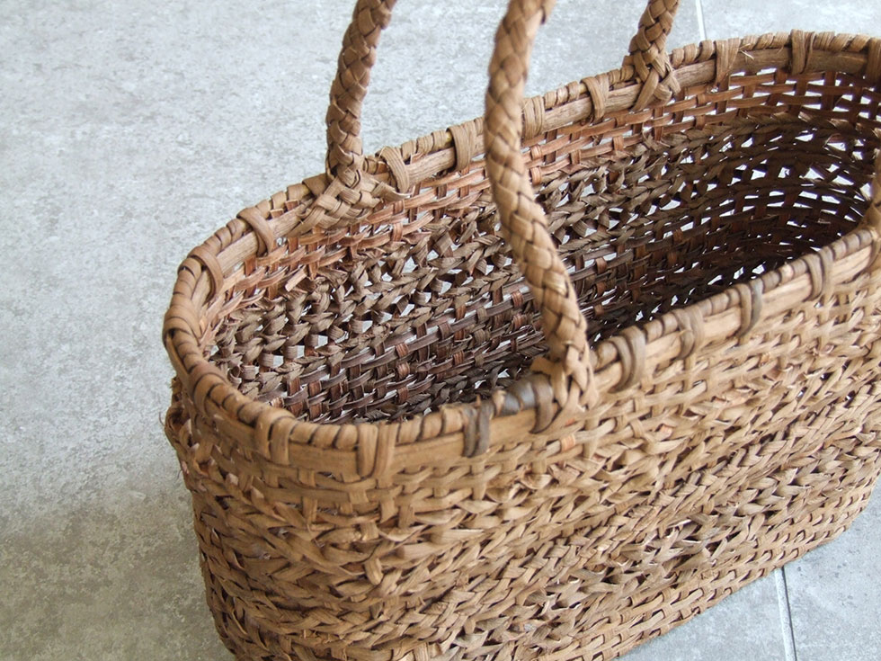 純国産 山葡萄かごバッグ 重ね重ね変わり棚編み
