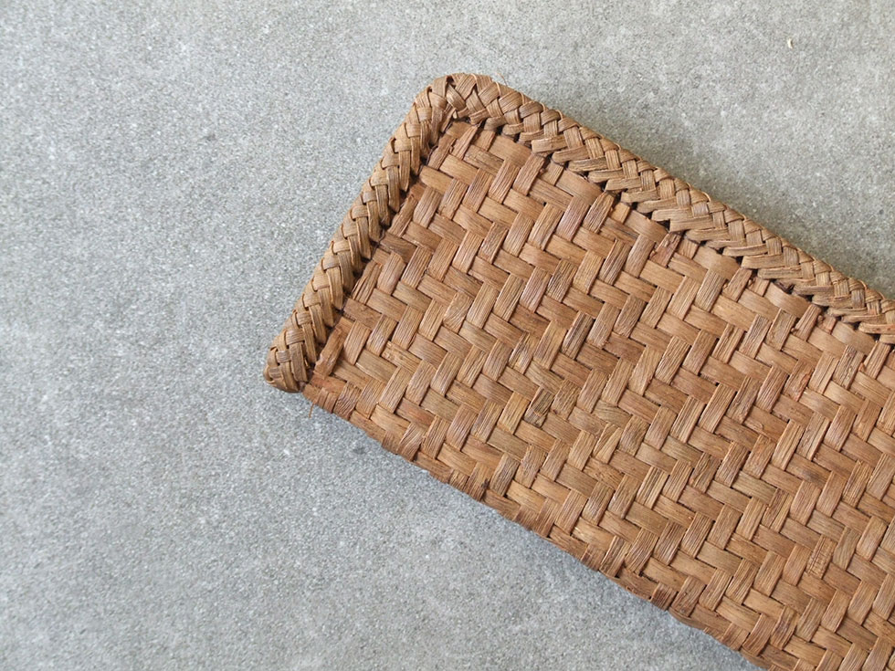 純国産 籠作家悠帆さん作 山葡萄財布 連続枡網代編み×網代編み