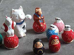 郷土玩具 民藝 山形県 山形張子 岩城人形店 ダルマ 小 赤 だるま 達磨