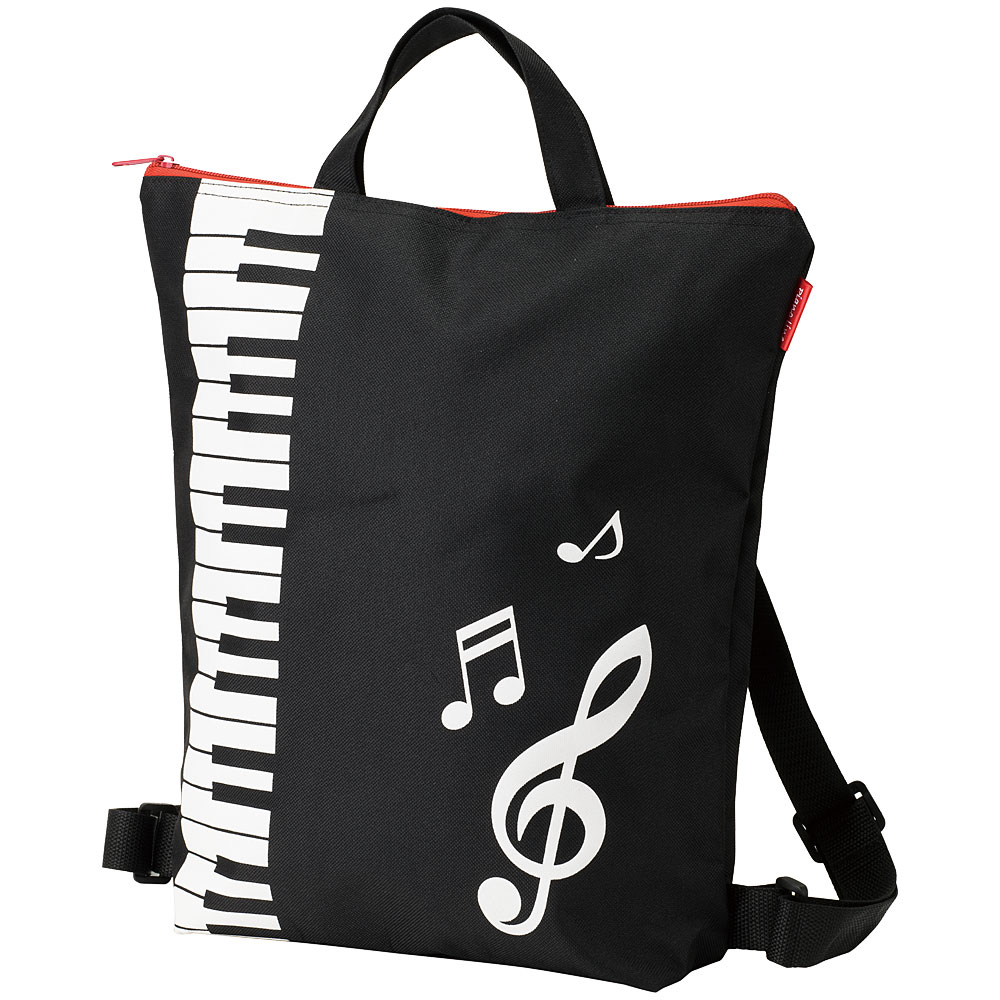 2wayリュックバッグ（鍵盤柄）[Pianoline]【音楽トートバッグ】【有料