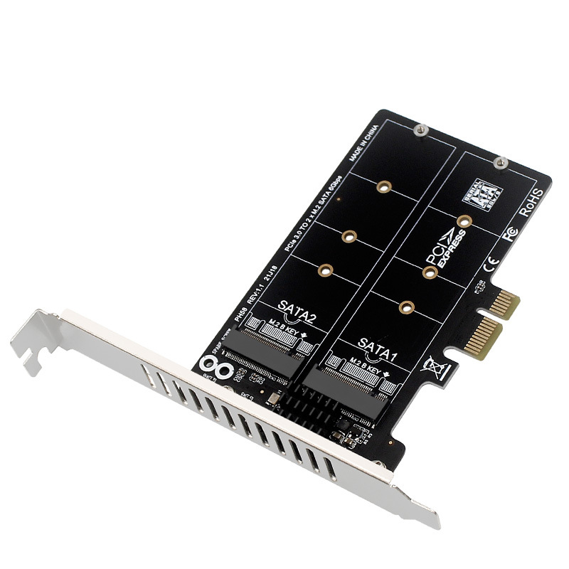 M.2 SATA SSD デュアル → PCIe x1 変換カード JMB582搭載版 PH58