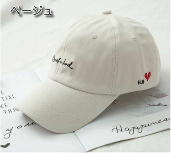 サイド ハート キャップ かわいい 合わせやすい 男女兼用 帽子 つば付き 春夏秋冬 ベースボール 韓国 キャップ 刺繍 レディース アウトドア 種類 マーク Side Heart Cap Omo Shop 通販 Yahoo ショッピング