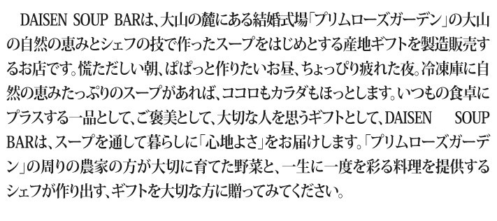 おもてなしギフト DAISEN SOUP BAR