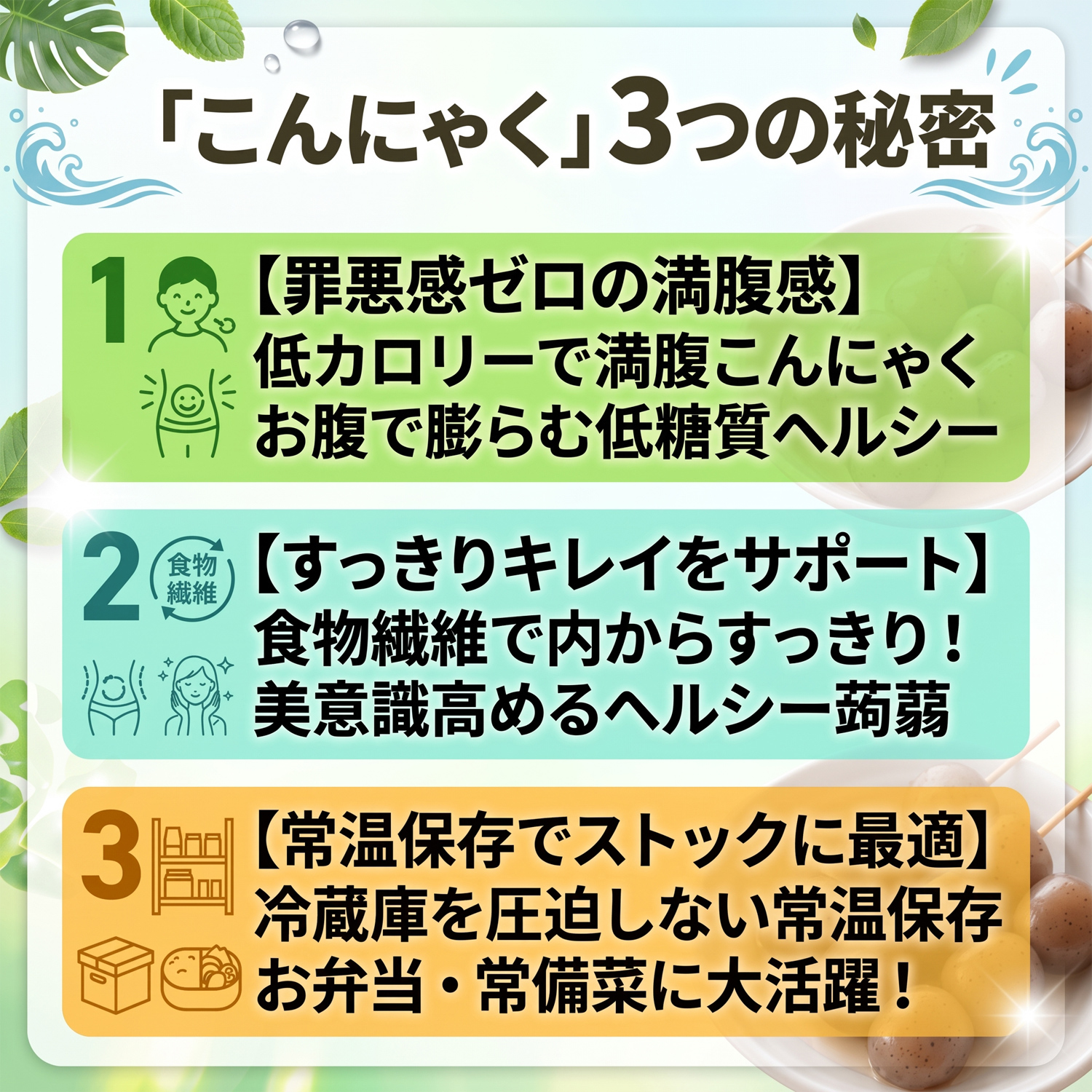 こんにゃく3つの秘密
