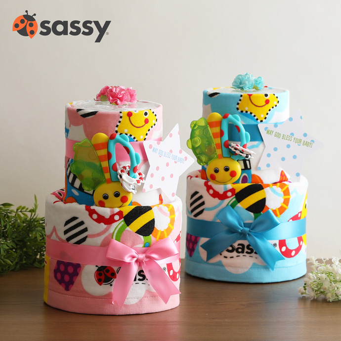 出産祝い おむつケーキ サッシー Sassy 身長計 バスタオル 名入れ 歯固め 送料無料 インスタ お洒落