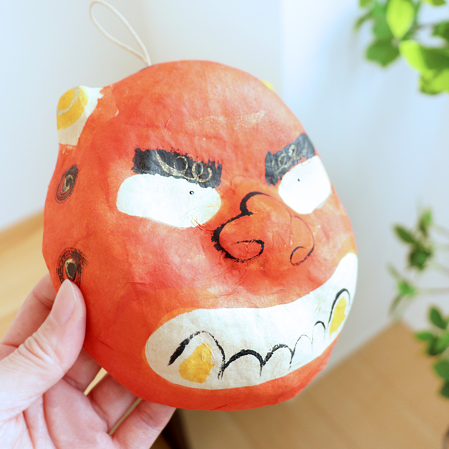めでたや 節分飾り 張り子 鬼面 おしゃれ 和紙 手作り 日本製