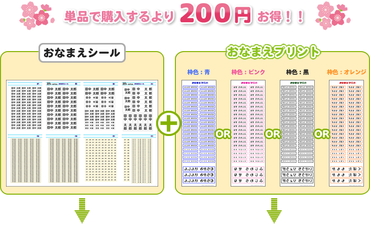 おなまえセット お名前シール７７５枚 アイロンプリント４３枚 シンプルで使いやすいお得なシールセット E おなまえグッズワールド 通販 Yahoo ショッピング