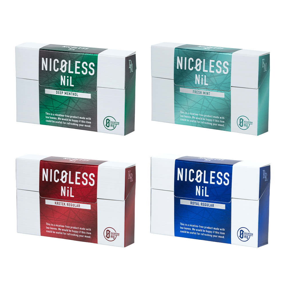【新発売】NICOLESS NiL ニコレス ニル 4箱セット (1箱20本入り×4)  ニコチンフリー イルマ対応 誘導加熱式 ILUMA互換 加熱式たばこ 禁煙 タール無し | NICOLESS | 01
