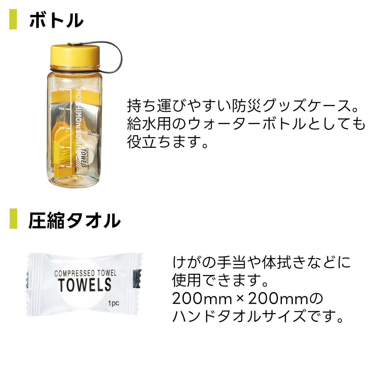 防災備蓄6点セット ボトル ホイッスル 圧縮タオル アルミシート マスク 防災ブック 非常用 持ち運び コンパクト 災害対策 避難セット 地震 台風 停電 備蓄 防寒グッズ 防災グッズ 避難用 防災士