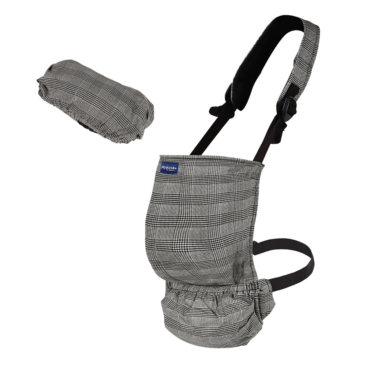 抱っこ紐 パパダッコSG 男女兼用 フリーサイズ ポケッタブル収納 軽量 簡単装着 チェック柄 プレゼント 出産祝い パパコソ 父の日 ギフト コンパクト 2本目 | papakoso | 01