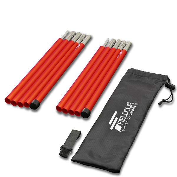 FIELDOOR アルミテントポール 2セット入り 直径16mm 分割式 超々