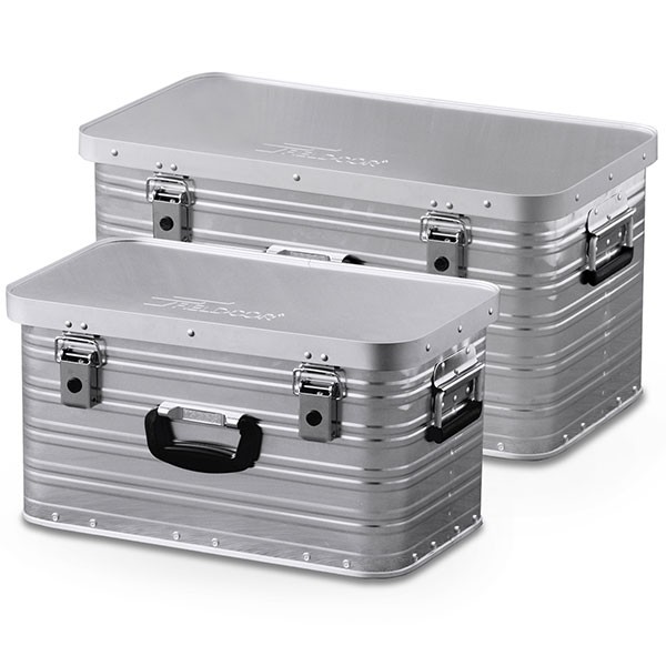 1年保証 コンテナボックス 収納ボックス アウトドア 収納ケース アルミ Sサイズ Mサイズ セット 29L 54L トランク ボックス 道具入れ スタッキング 送料無料 | FIELDOOR | 01
