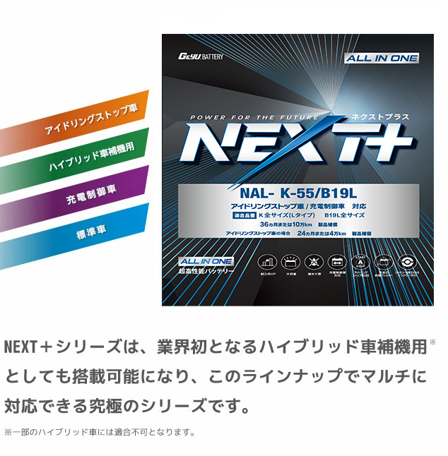 G＆Yuバッテリー スターティングバッテリー NEXT+ シリーズ NAL-M-65