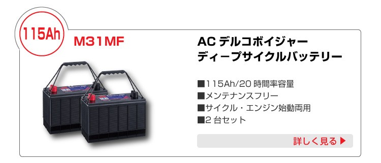 AC Delco デルコ ボイジャー バッテリー M31MF×2 並列用ケーブル AC Delco 115Ah :m31mf-2p-kiv:サブ バッテリーシステム専門店ワンゲイン - 通販 - Yahoo!ショッピング